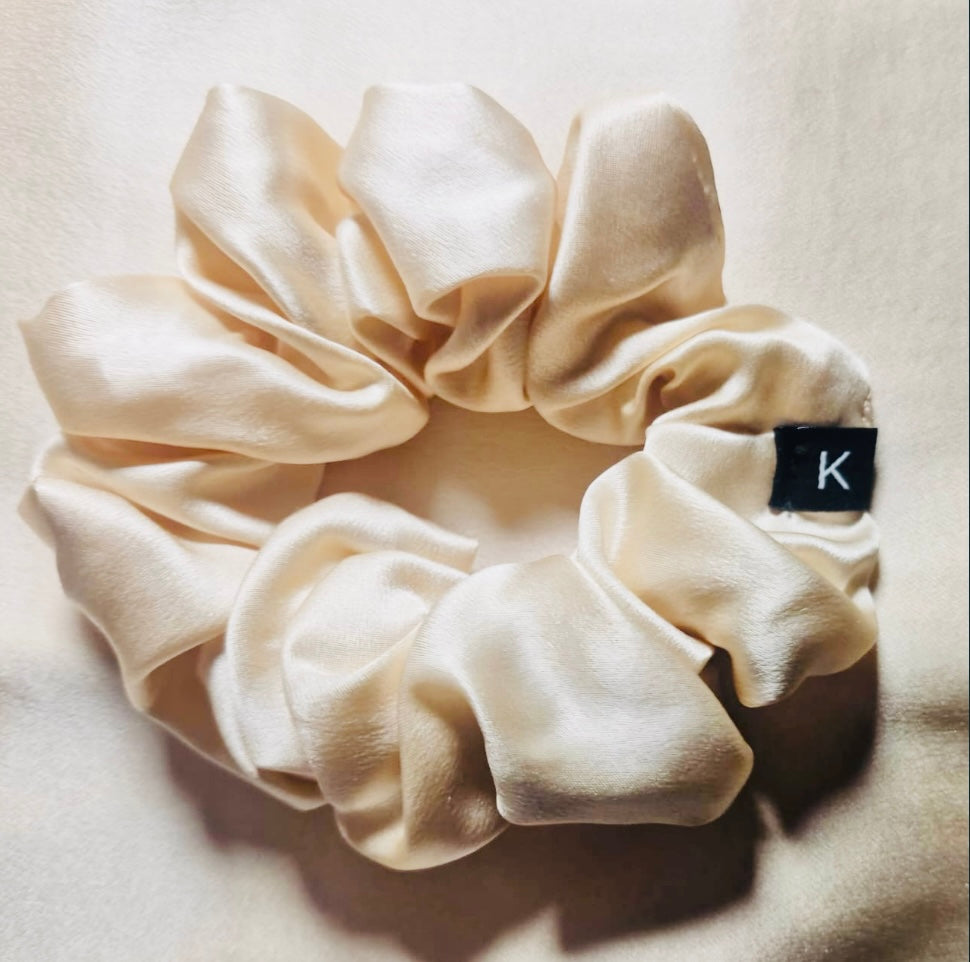 Pure Mulberry Silk Champaign Scrunchie