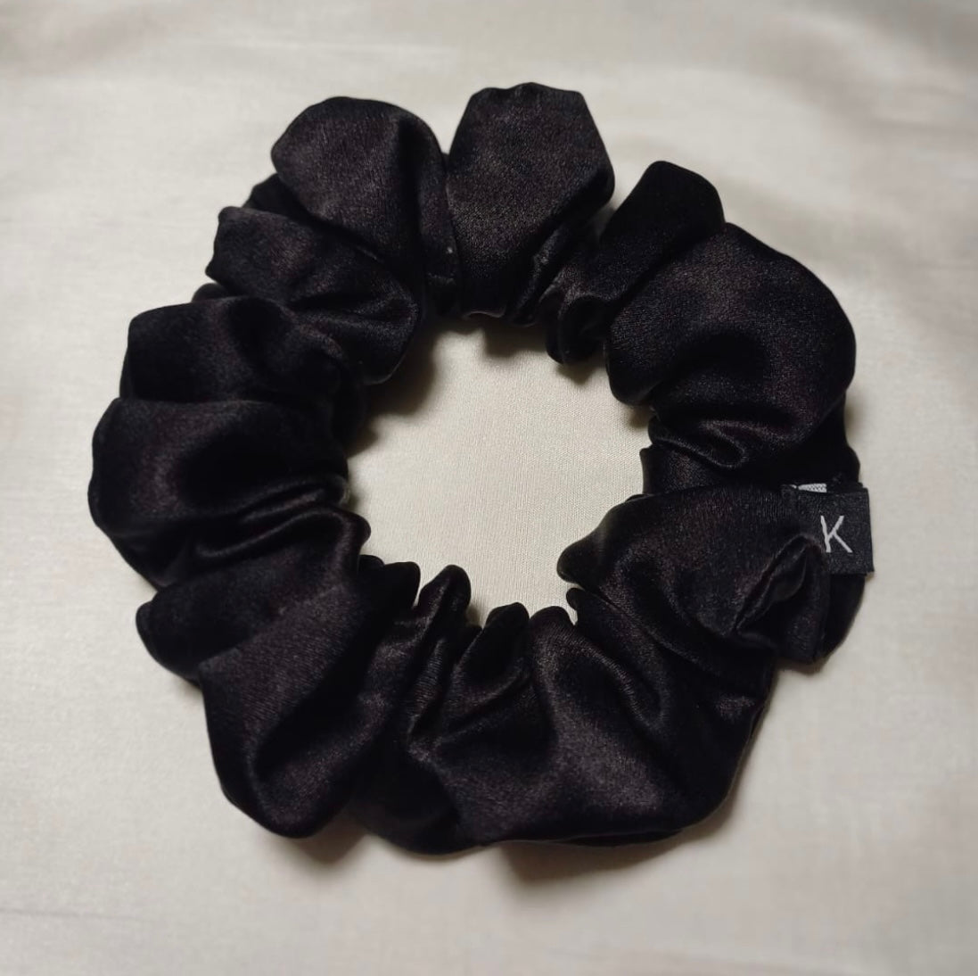 Pure Mulberry Silk Black Scrunchie